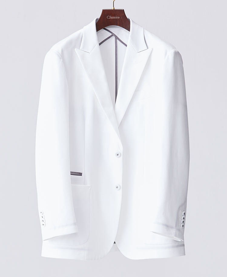 white jersey jacket