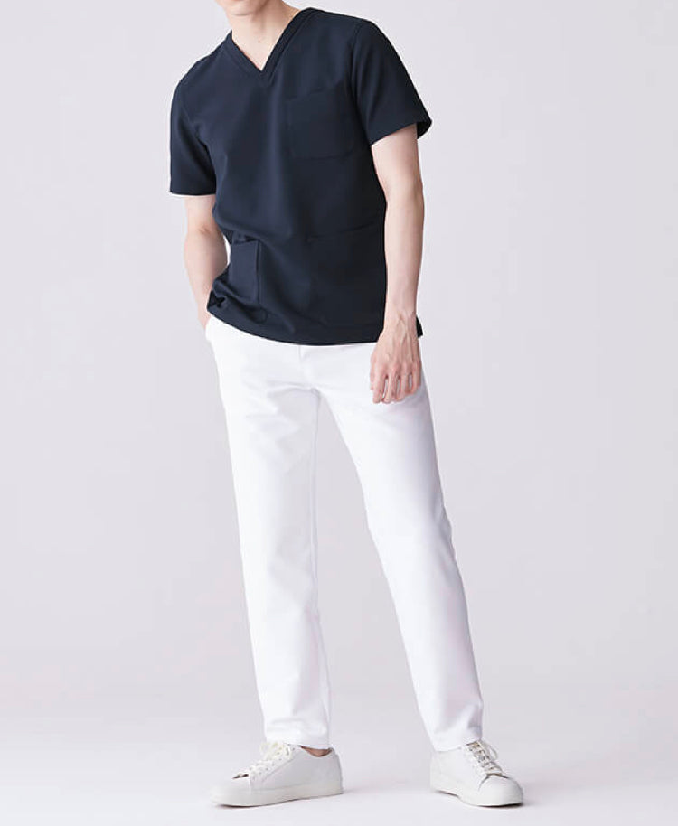 polo shirt with scrub pants