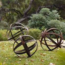 Large Metal Orbs, Garden Art