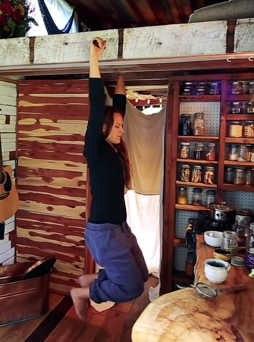 DIY Pull up bar tiny house