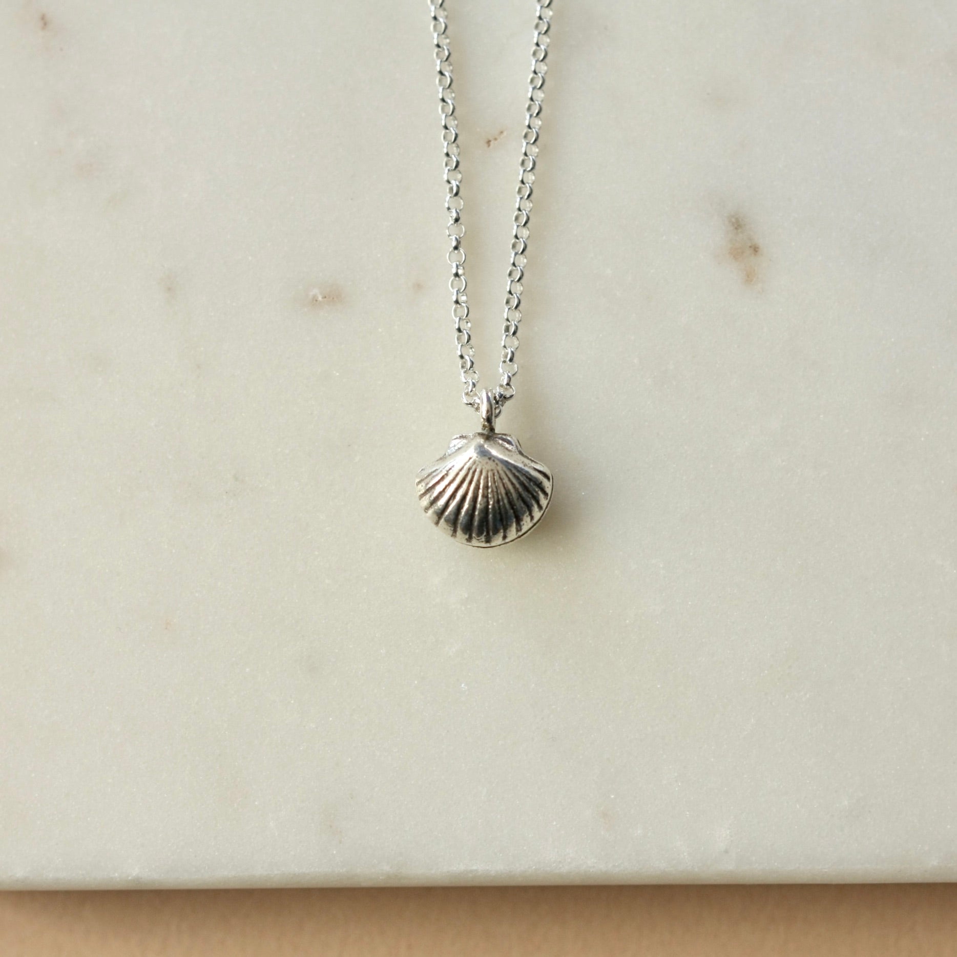 Sterling Silver Seashell Charm Necklace