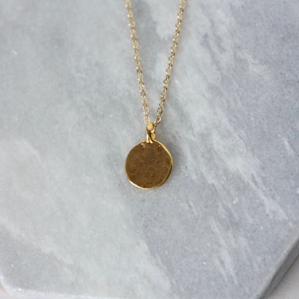 Minimalist Shiny Gold Coin Disc Layering Necklace