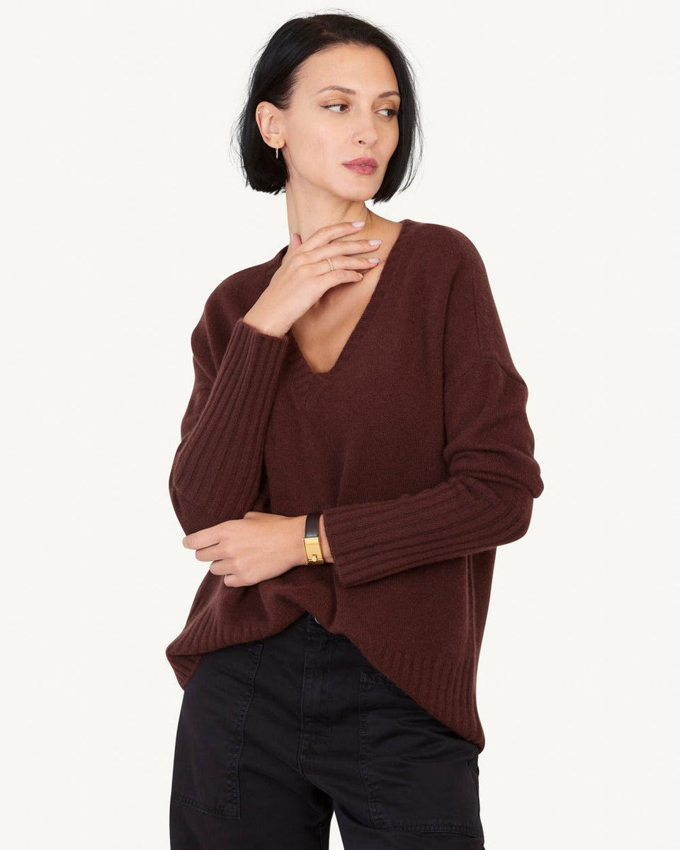 Ella Cashmere V-neck Sweater