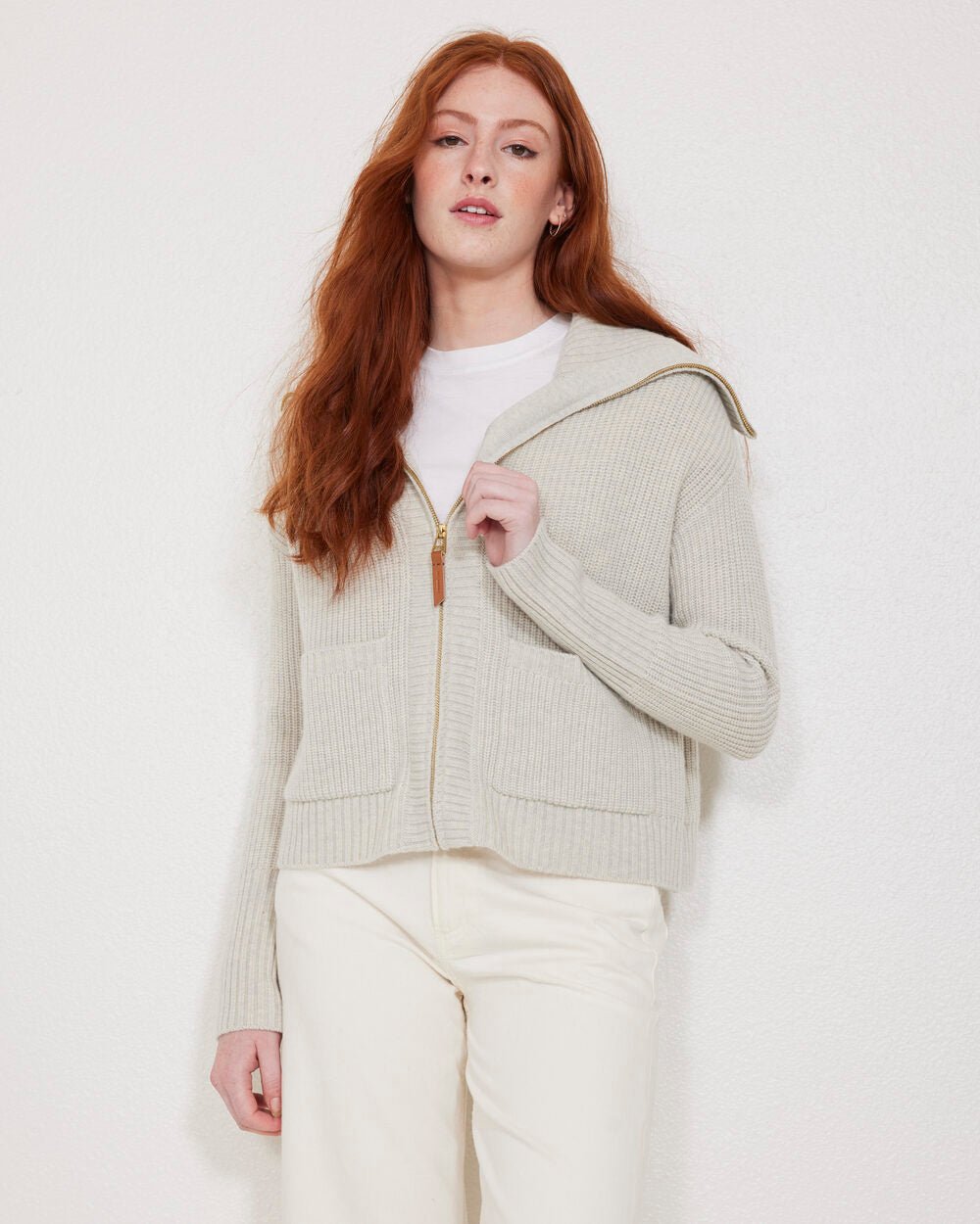 Maya Rib Cashmere Zip Henley. Not Monday.