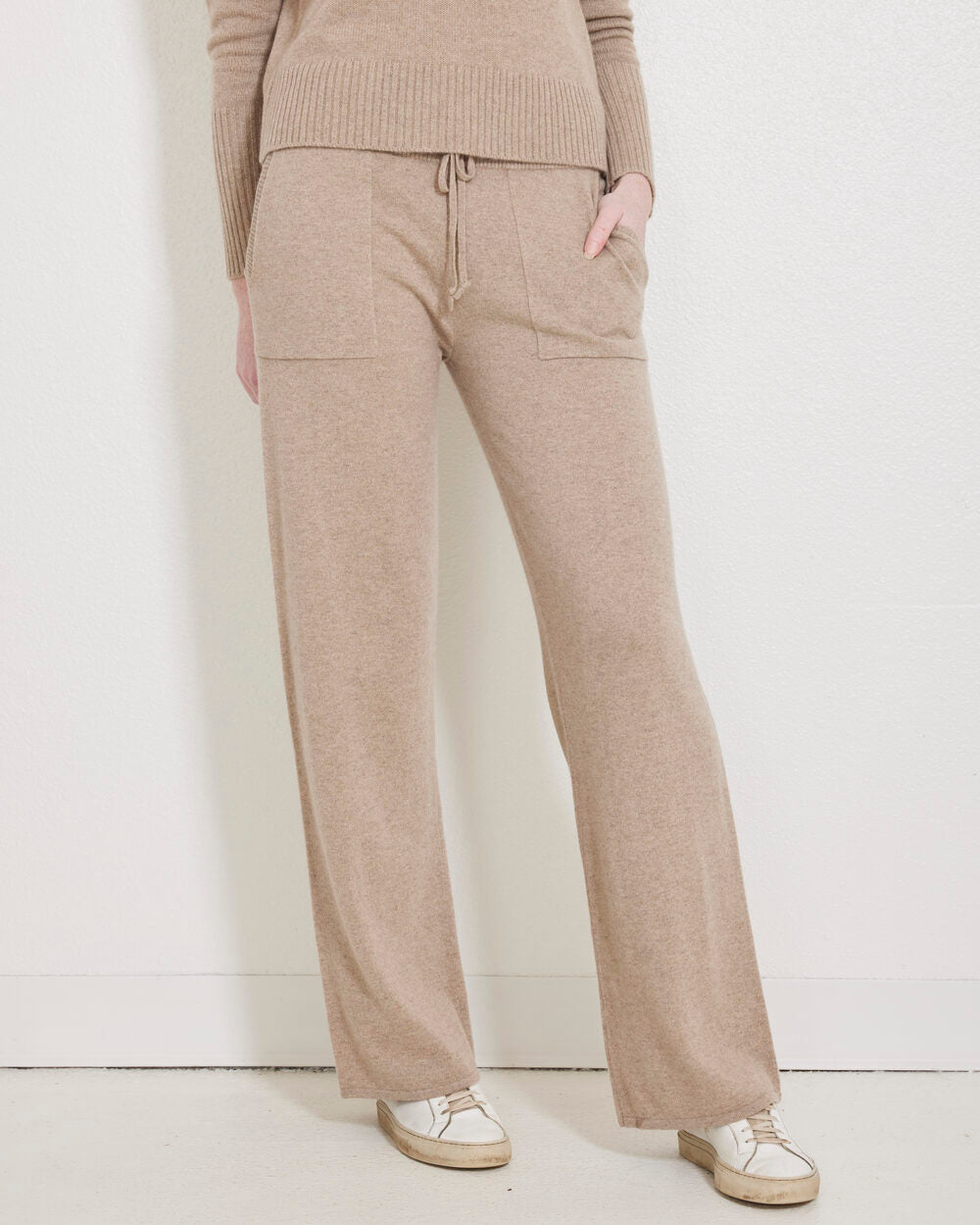 Not Monday Brooklyn Cashmere Sweatpants in Camel- Bliss Boutiques