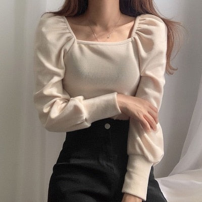 アメリヴィンテージ SHRINK PUFF SLEEVE KNIT TOP 超高品質販売中