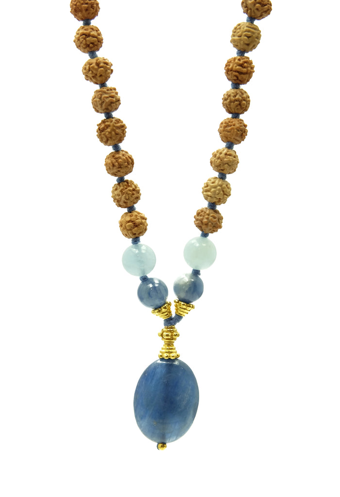 BLUE AGATE MR010 - Aum Rudraksha Malas USA