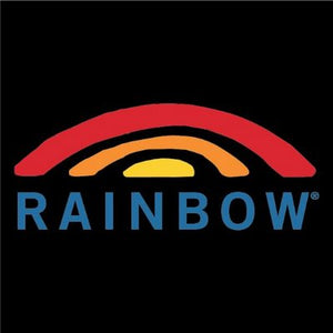 flip flops with rainbow logo