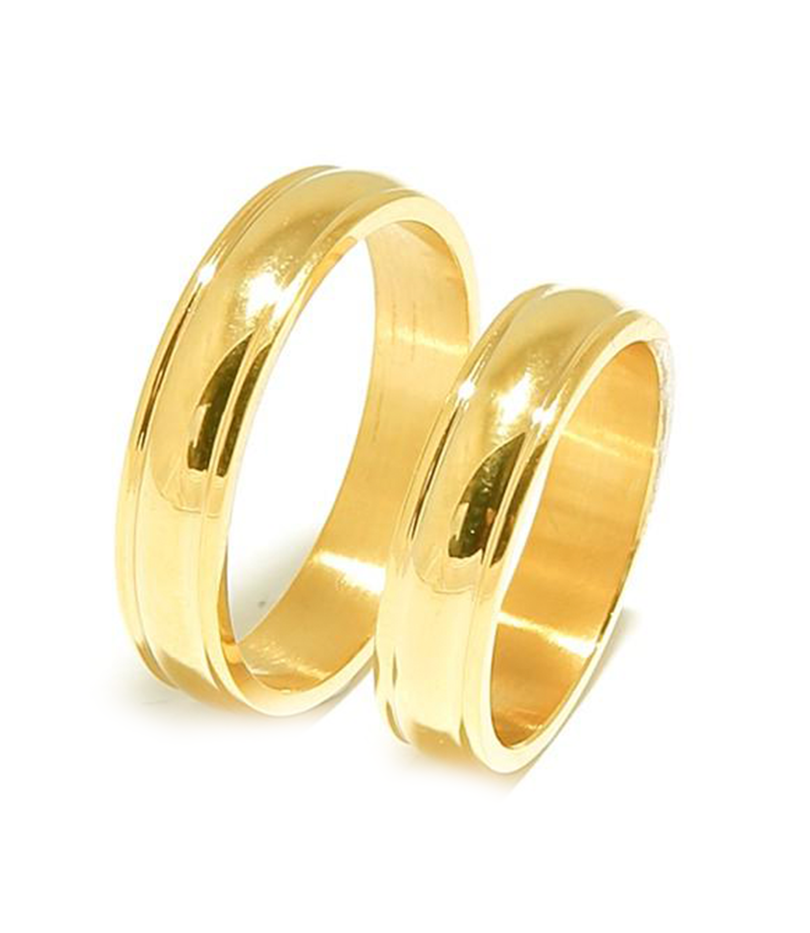 Yellow Gold Plated Groove Titanium Wedding Band - Zoey - Zoey Philippines