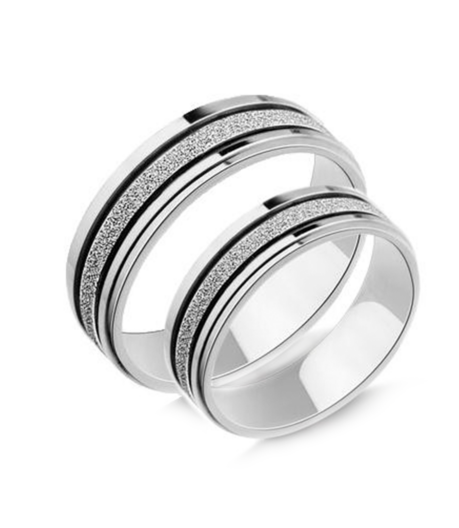 Smooth Two Tone Gold Plated Titanium Wedding Bands (Men) - Zoey - Zoey  Philippines