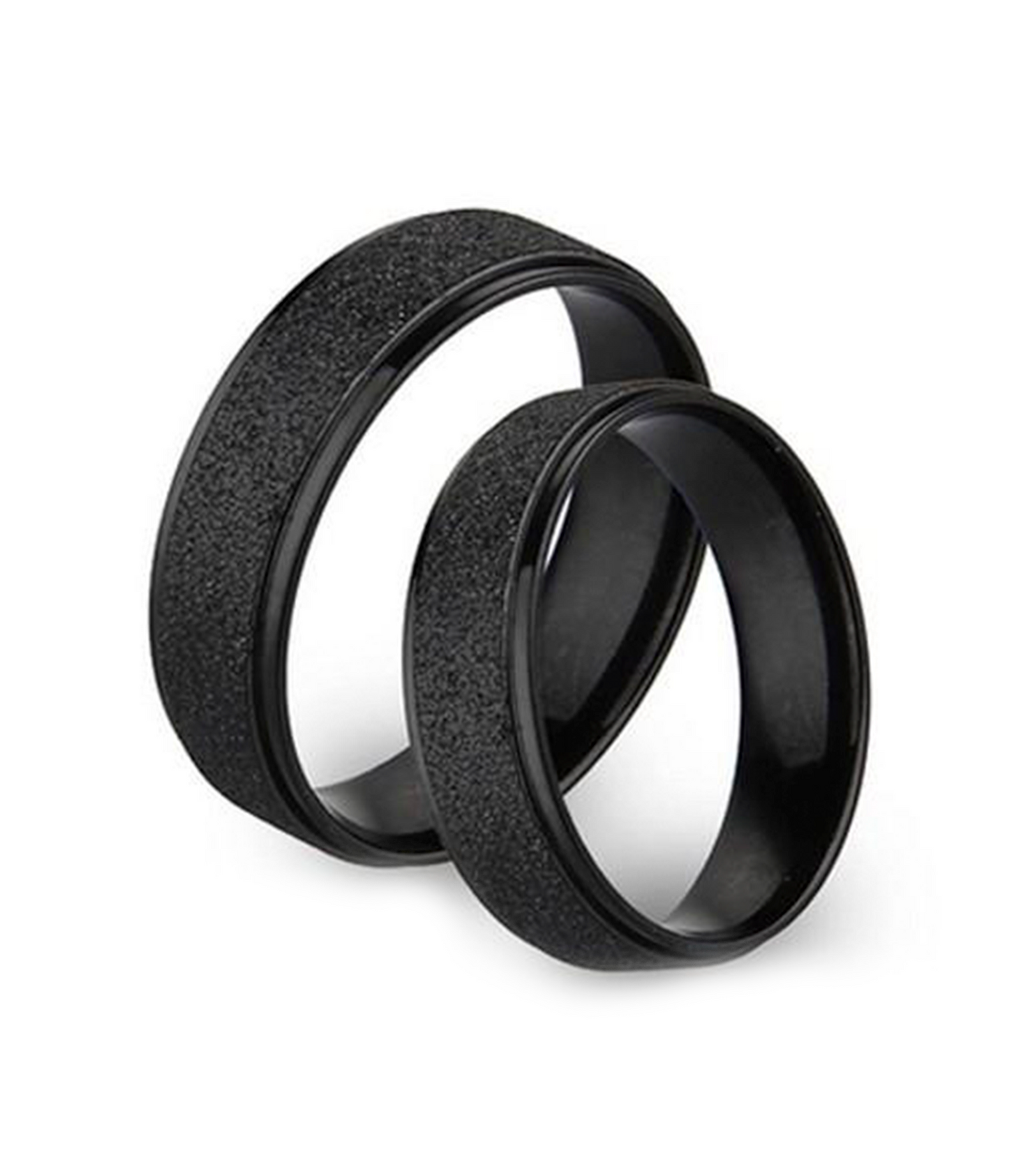 Silver Matte Titanium Couple Ring - Zoey - Zoey Philippines