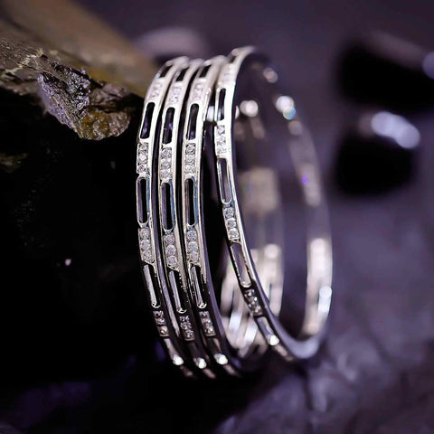 Engrossing Silver Rhodium Plated Traditional Set