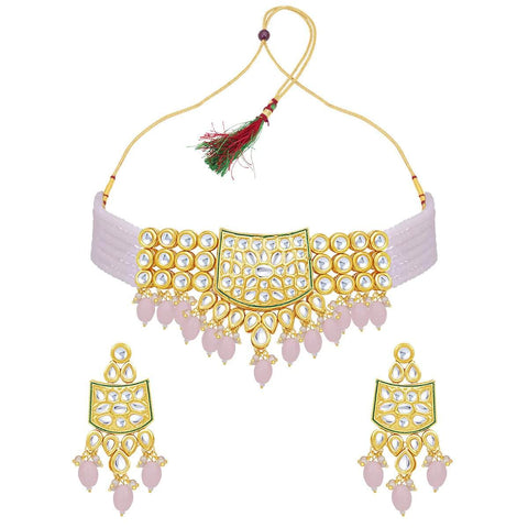 Ritzy Kundan Gold Plated Choker Necklace Set