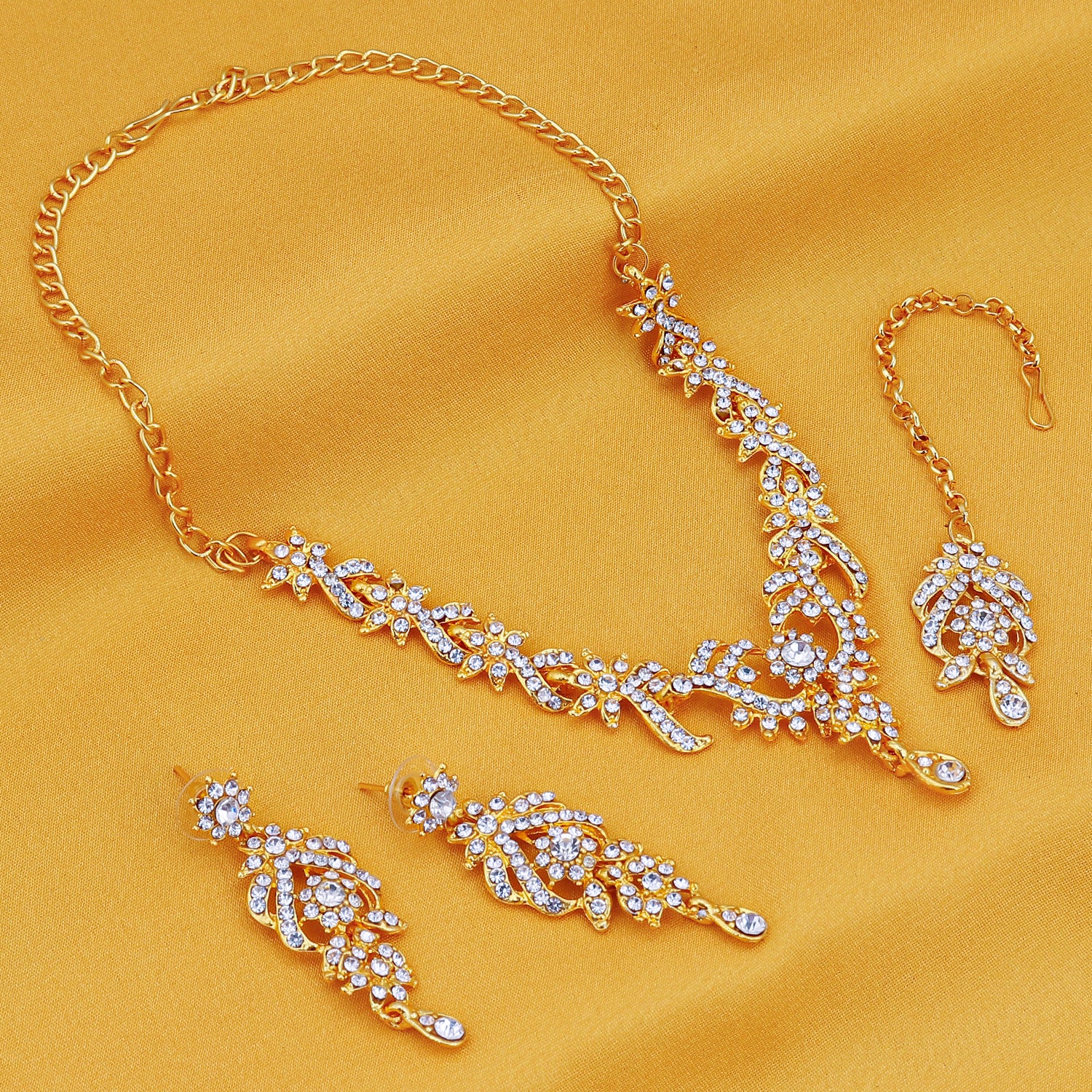 Sukkhi Trendy Gold Plated Australian Diamond Stone Studded Necklace Se ...