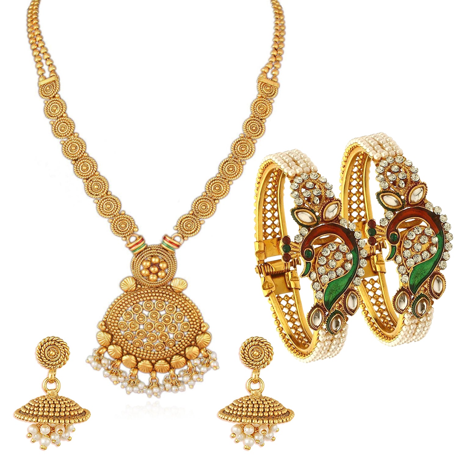 Sukkhi Peacock Gold Plated Necklace Set 