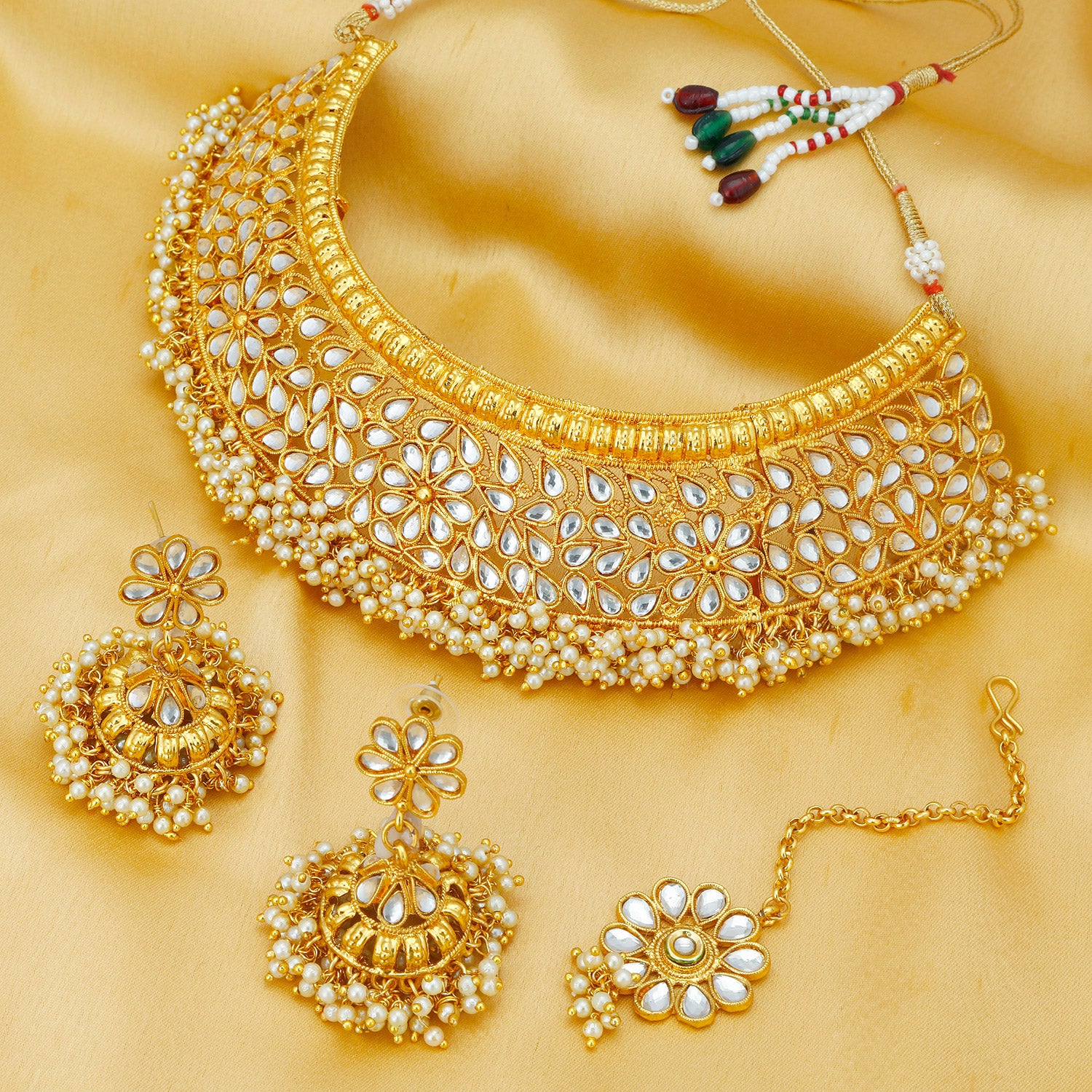Sukkhi Antique Rajwadi Gold Plated Choker Necklace Set For Women ...