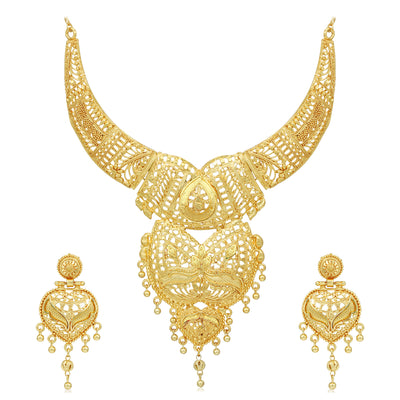 Sukkhi Traditional 24 Carat Gold Plated Choker Necklace Set for Women