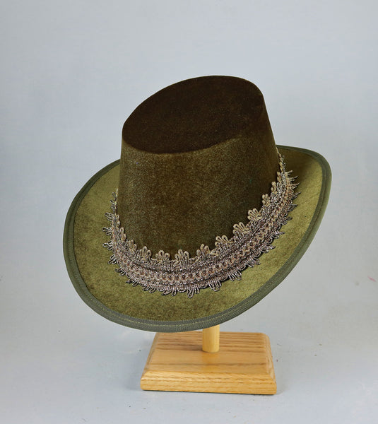 Tall Hat - Green / Gold Smooth Velvet – Tall Toad