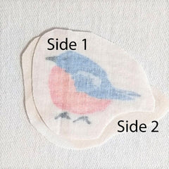 Match the 2 pieces of each bird pair right sides facing
