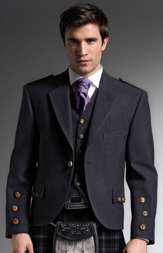 Charcoal Tweed Kilt Jacket – Gilt Edged