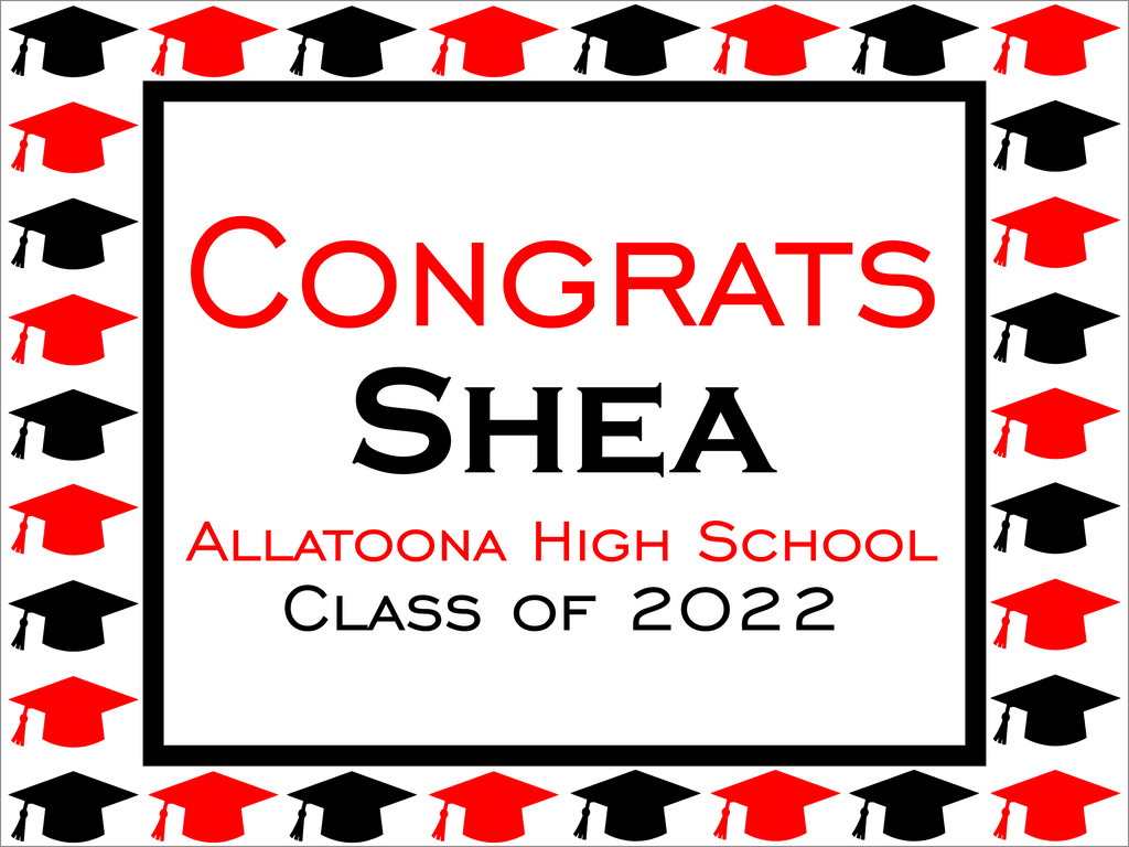 Allatoona High School Graduation Yard Sign 18" x 24" GLS01 Party America