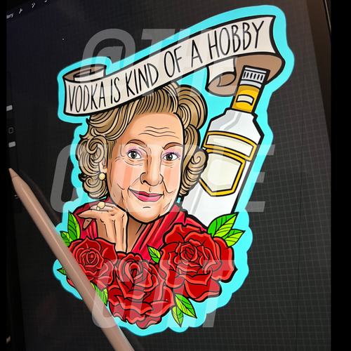 Vodka is Kind of a Hobby Betty White Sticker