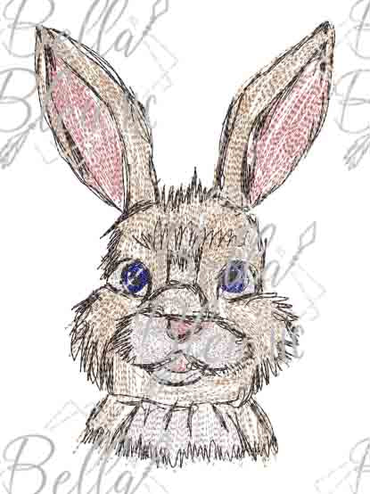 Download Bunny Scribble 1 | Bella Bleu Embroidery