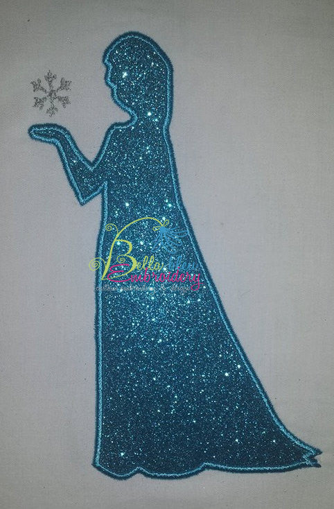 Inspired Snow Princess Applique Embroidery Design Bella Bleu Embroidery 