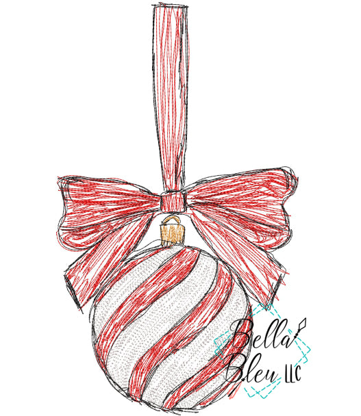 Download Hanging Christmas Ornament Scribble | Bella Bleu Embroidery