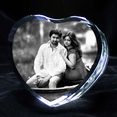 laser engraved personalized heart shaped 3d crystal