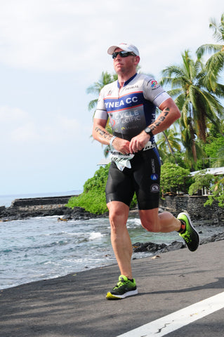 Phil during the Ironman triathlon