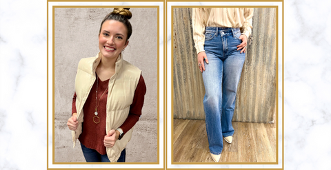 Toasty and Comfortable: Cooler Days Puffer West, Olivia Light Sweater, Mica Jeans, and Bohemian Boots