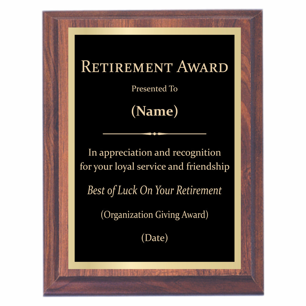 Retirement Premier Award Plaque Awards2you 