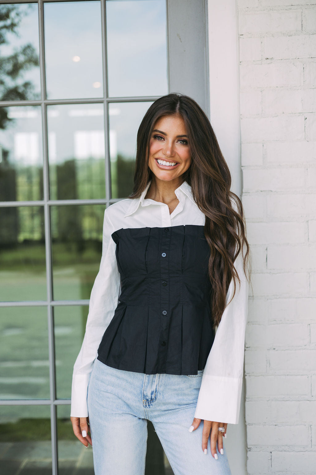 Asher Corset Knit Top- Charcoal