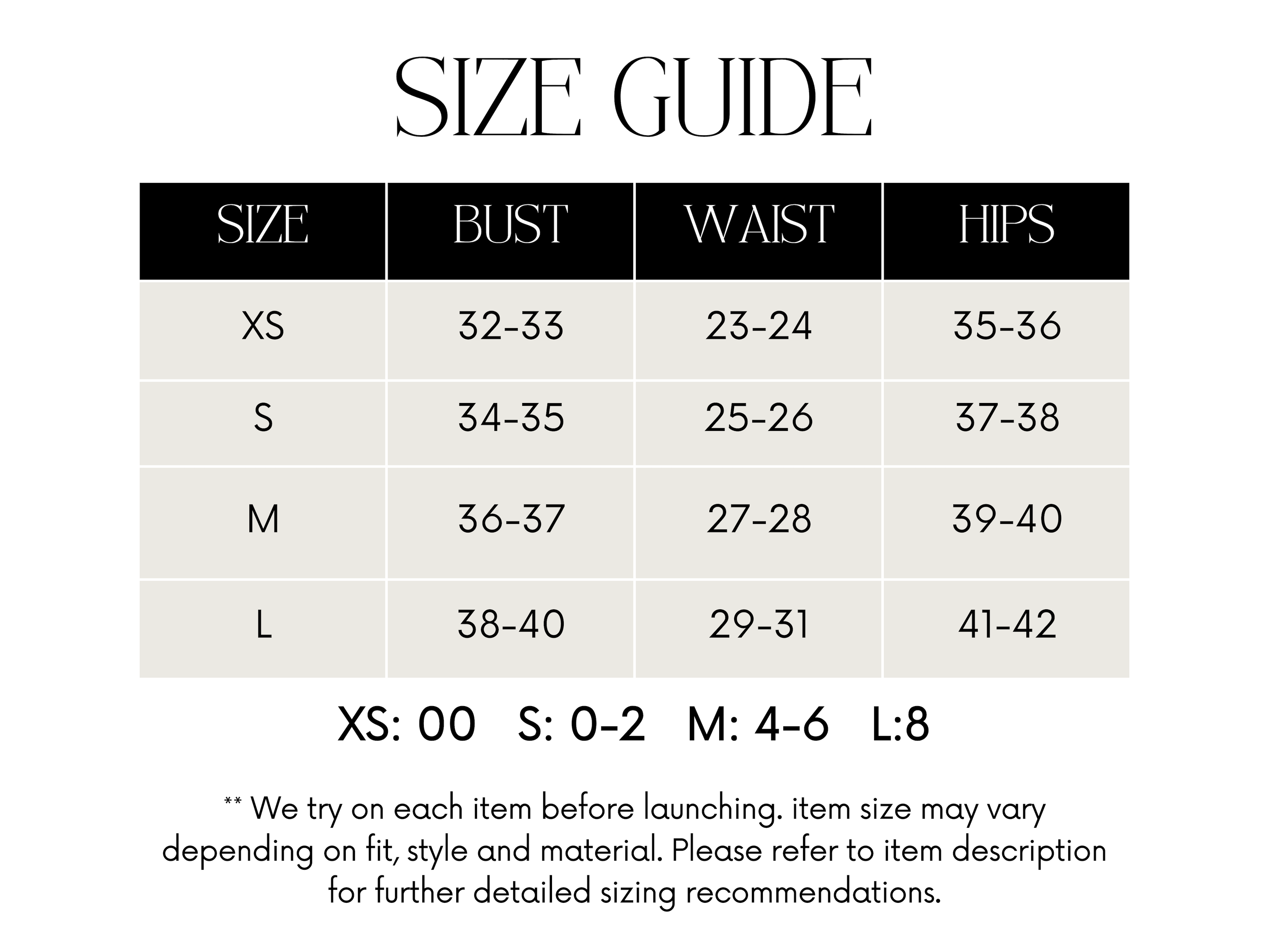 Size Guide