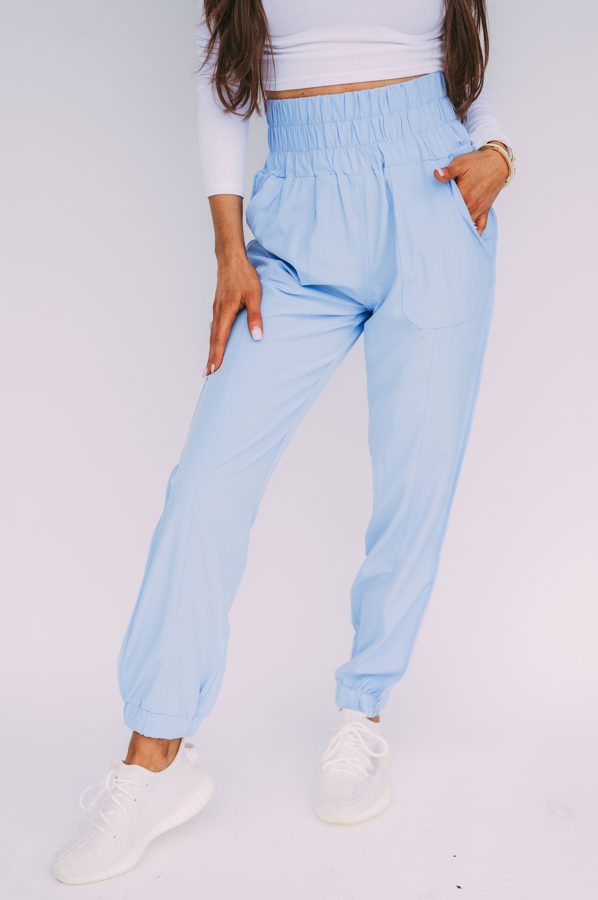 High Joggers- Light Blue