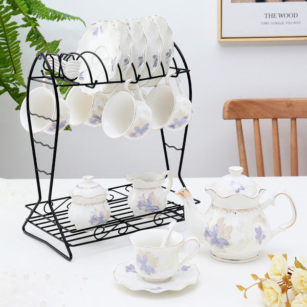 Jungle English Tea Set with Tray Porcelain Teapot Set 