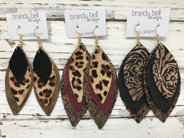 fake leather earrings