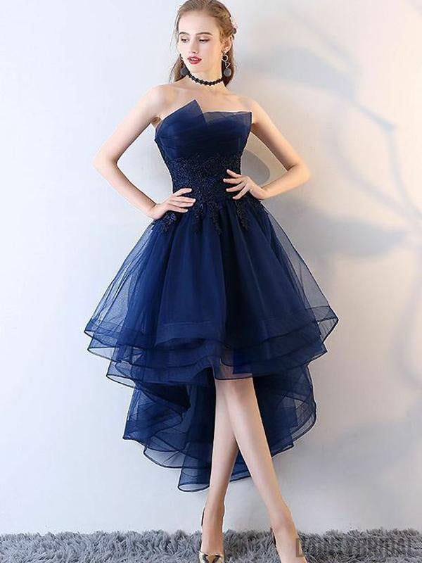 High Low Tulle Modest Short Prom Dress,Sexy Cocktail Homecoming Dress ...