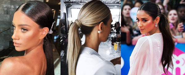 Hair smoothing spray for sleek ponytails