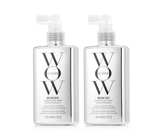 XXL 16.9 oz PRO size , Color WOW Colorwow DREAM COAT Supernatural Spray,  Magically Transforms Hair Texture, Anti-Frizz Humidity Proofing - Pack of 2  w/ SLEEKSHOP Teasing Comb 