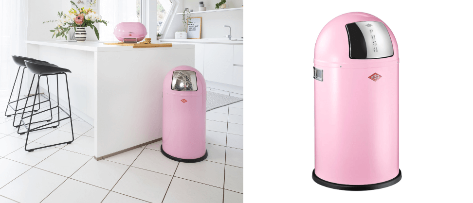 Wesco Pushboy 50L Pink Kitchen Bin