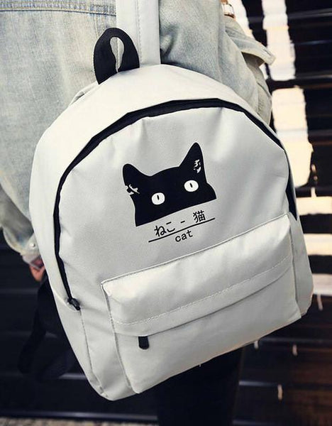 cat with backpack on