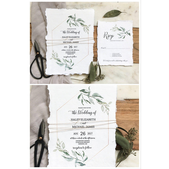 Auberi Floral Handmade Paper Wedding Invitation Paradise Invitations