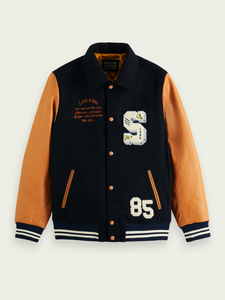 Scotch & Soda | Scotch And Soda Wool & Leather Varsity Jacket 169844 |  Jacket | 7clothing