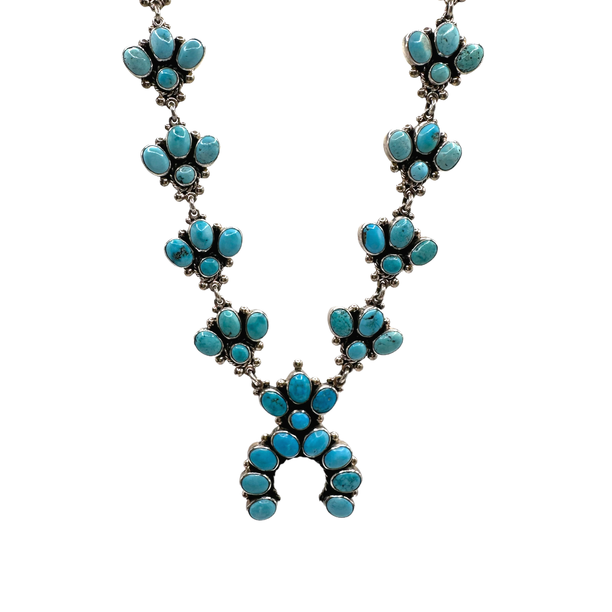 Vintage Turquoise Squash Blossom Necklaces