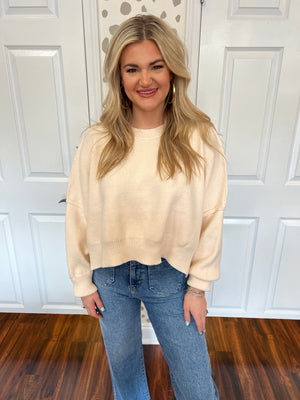 Casual Cream Cropped Sweater - Dish and Lily Statesboro