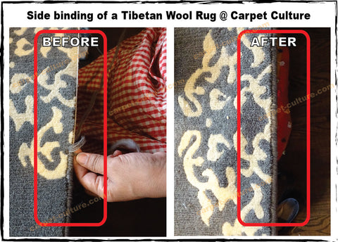 side binding of a rug at Carpet Culture