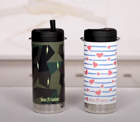 Stainless steel water bottle for preschool kids.