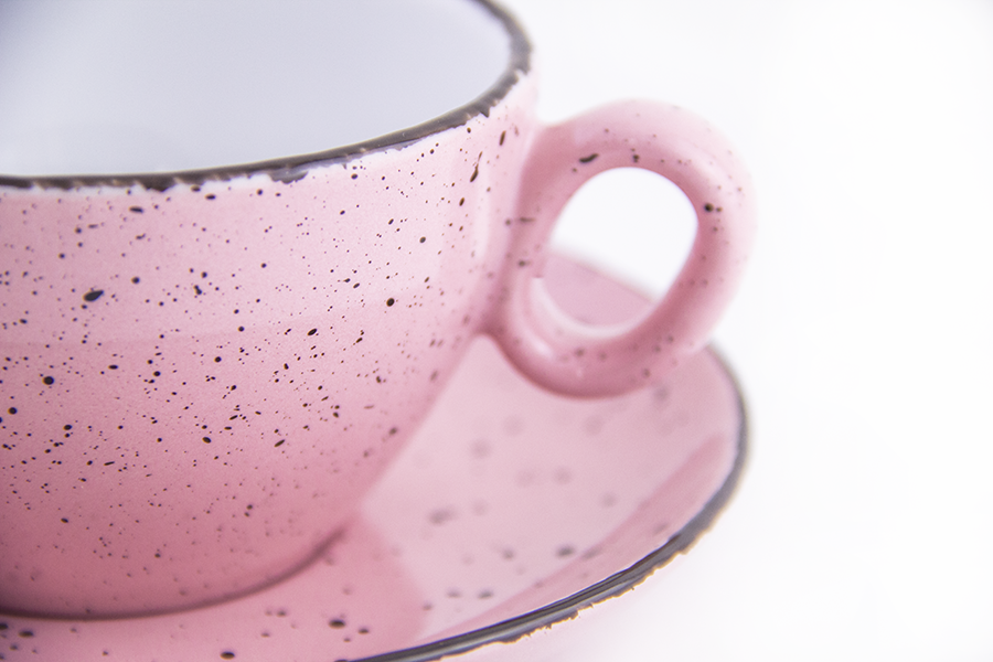 Latte cup 9 oz  Pink - Iris Dot Collection